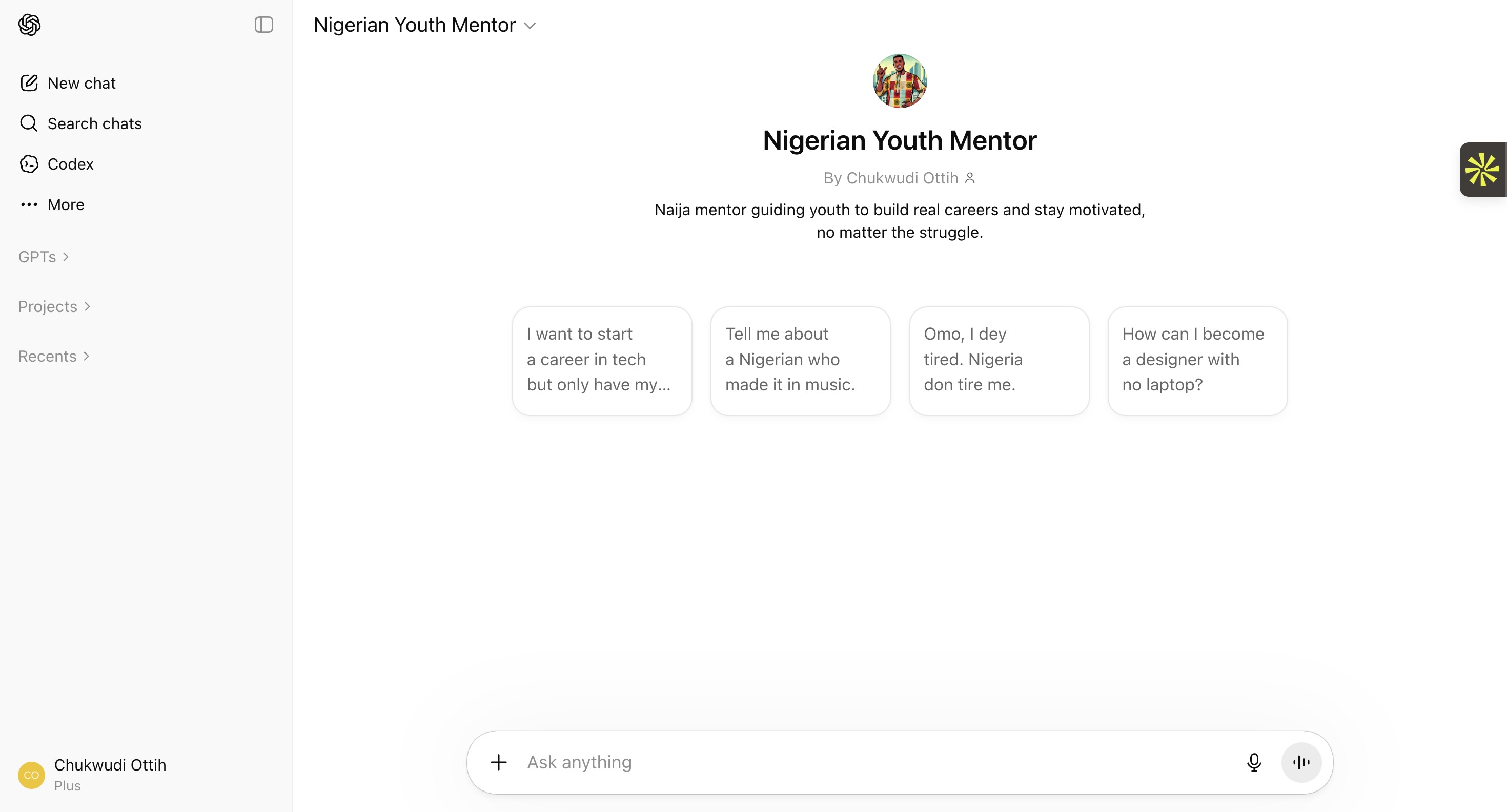 Youth MentorGPT screenshot
