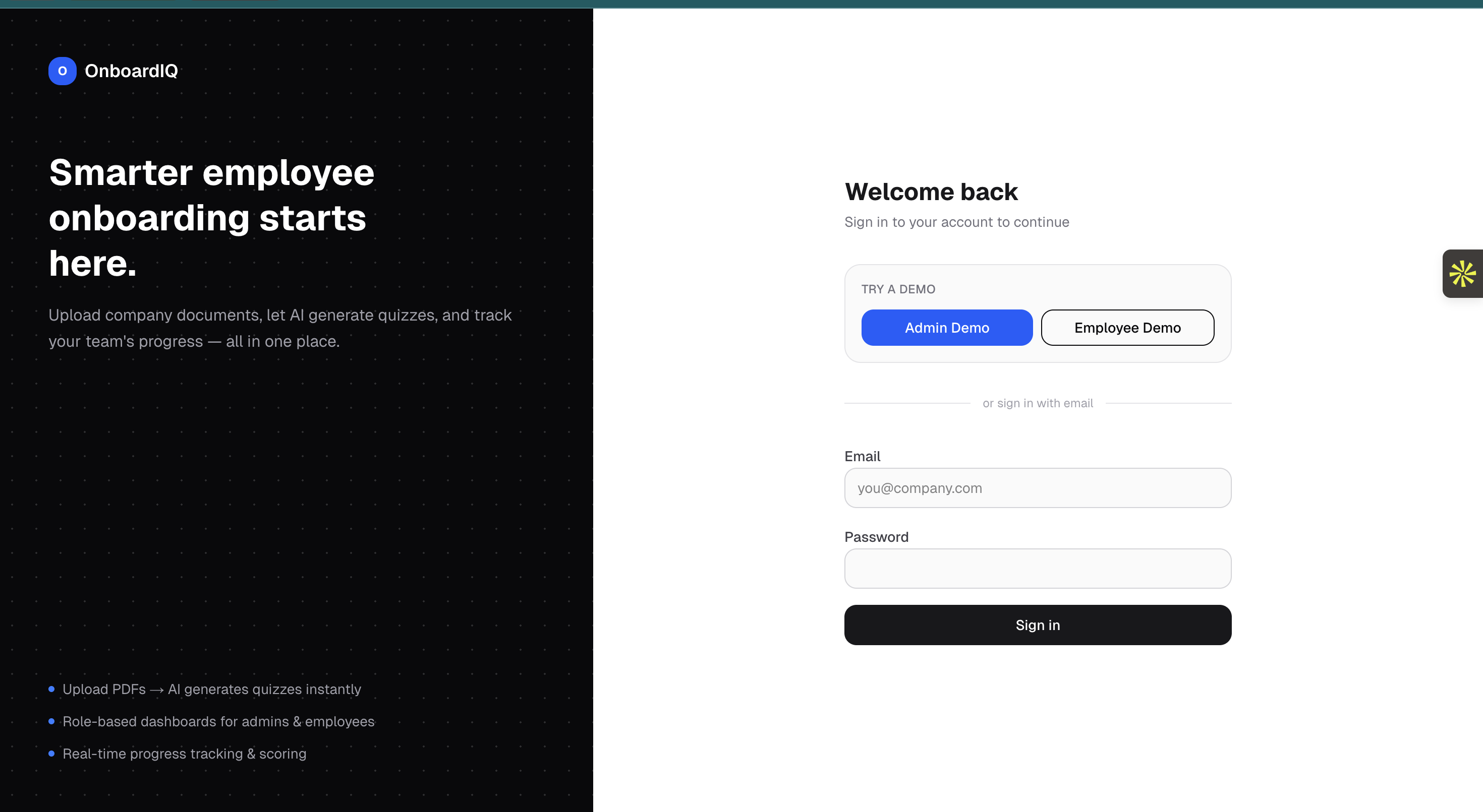 OnboardIQ screenshot